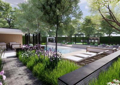 Exclusieve tuin met zwembad en poolhouse – Arnhem