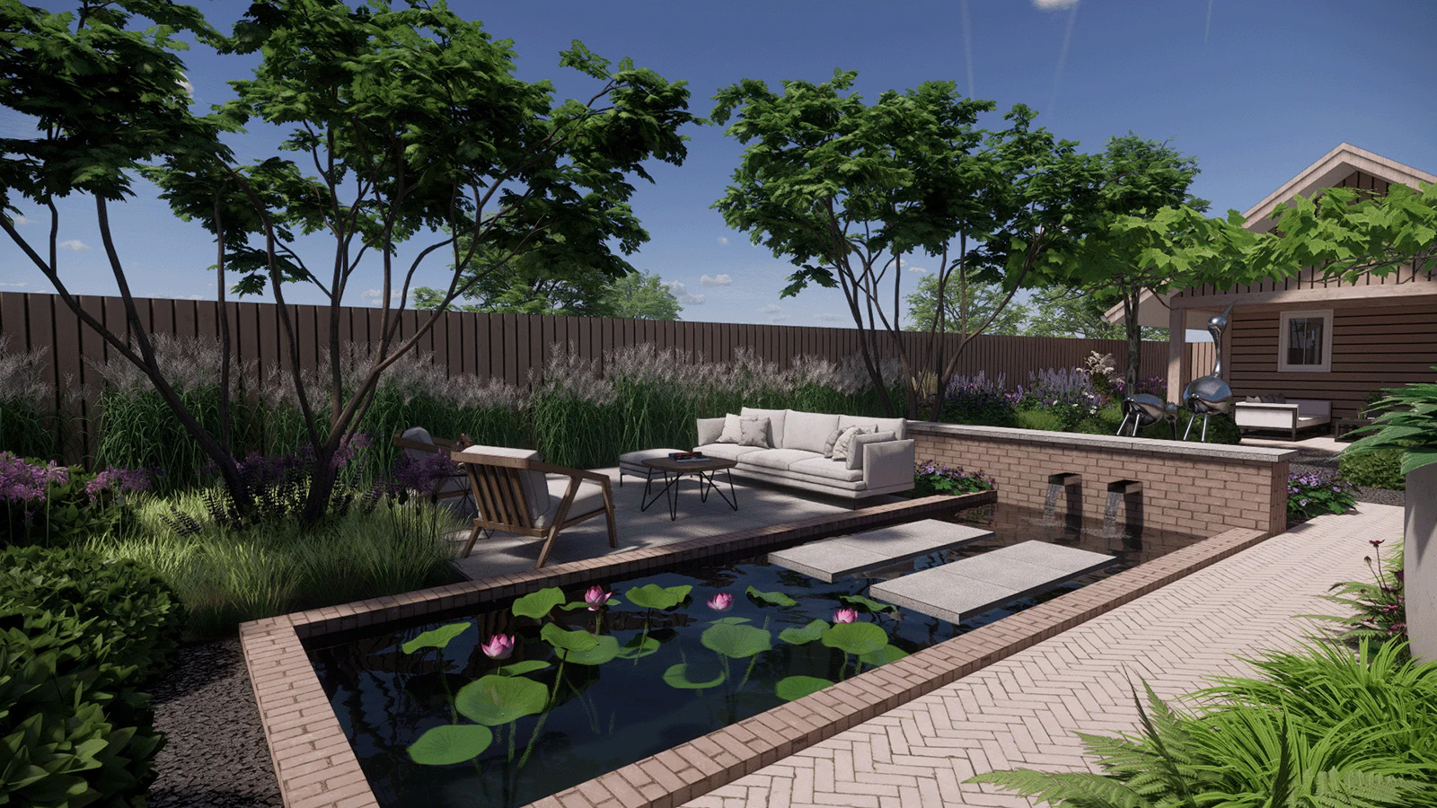 vijver in de tuin