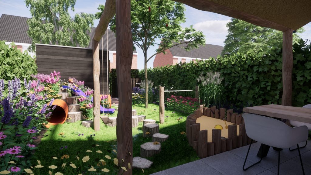 ontwerp voorbeeld kindvriendelijke tuin