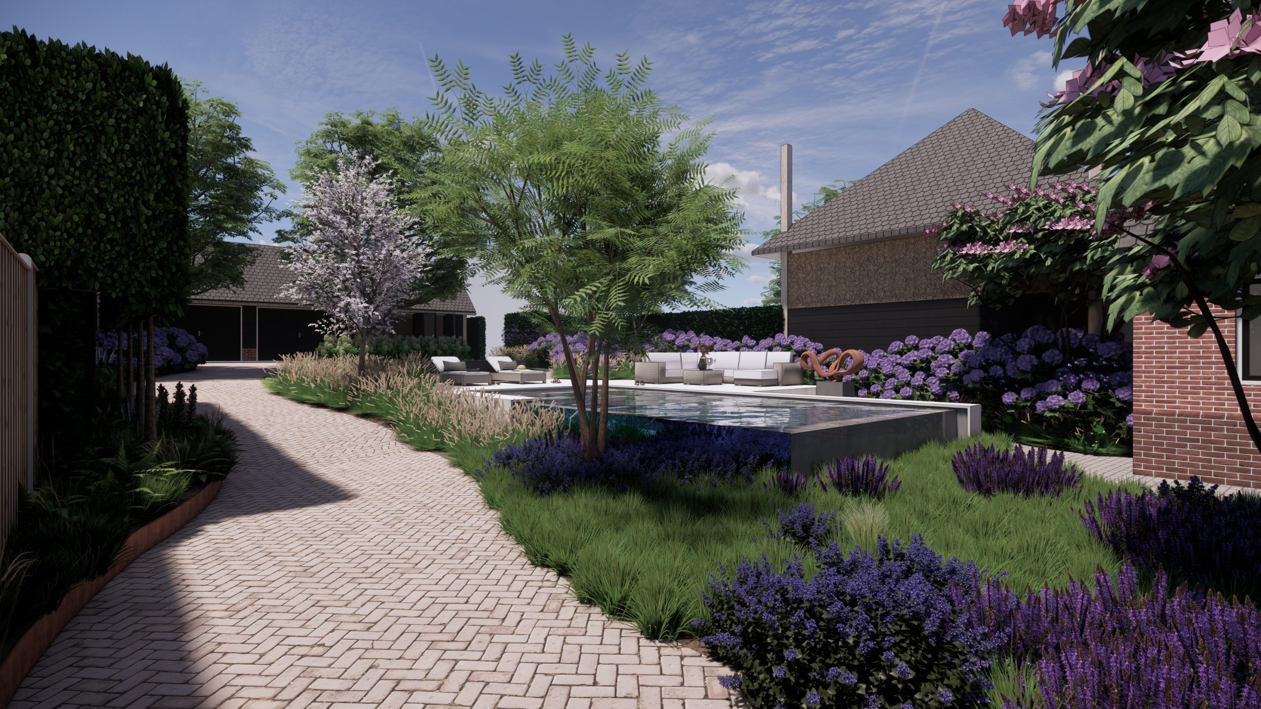 Luxe zwembad in de tuin