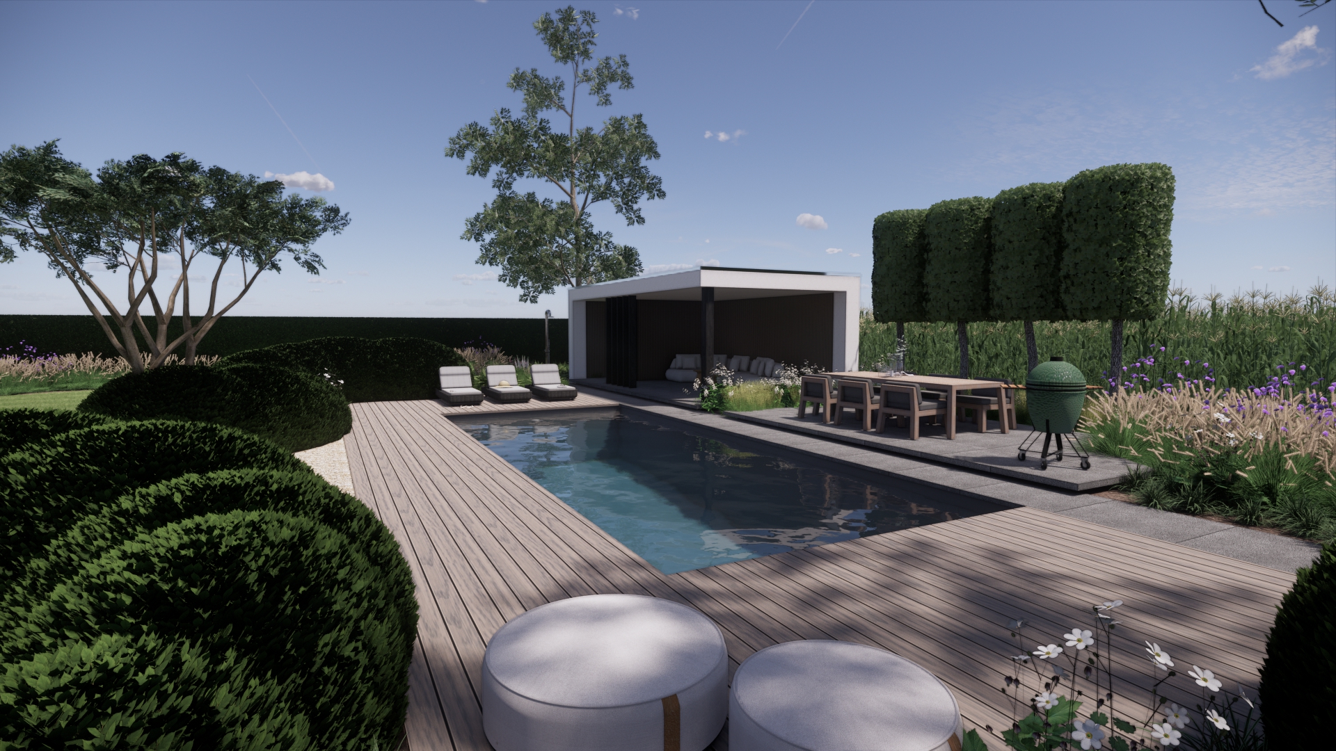 tuinontwerp met zwembad